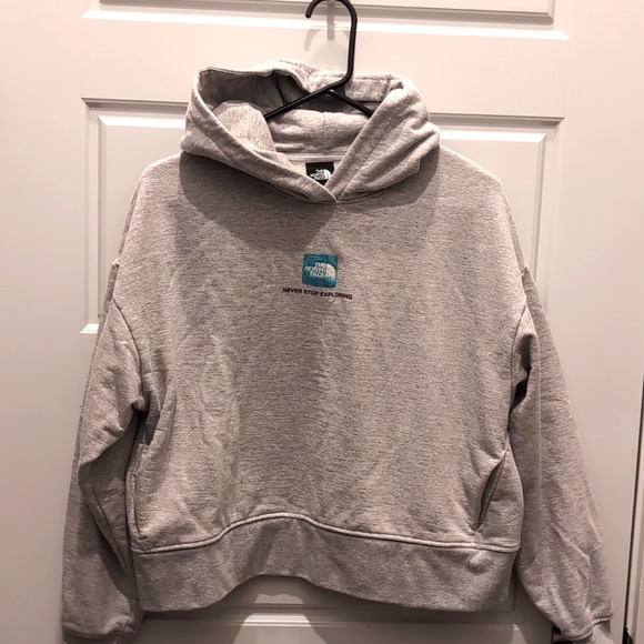 North Face Cropped Hoodies, M Gray - Picture 1 of 4
